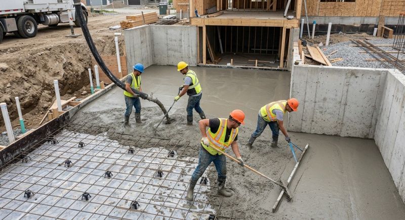Basement Concrete Installation in Suffield, CT