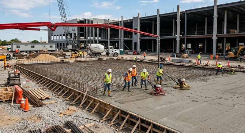 Commercial Slab Installation in Plainville, CT